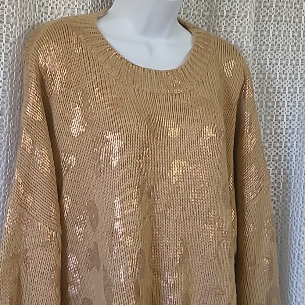Metallic leopard print sweater size large